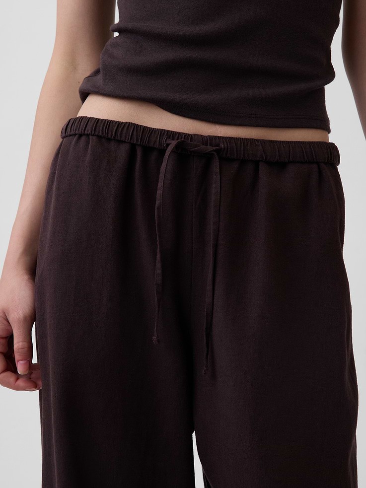 Image number 5 showing, Linen-Blend Easy Wide-Leg Pants