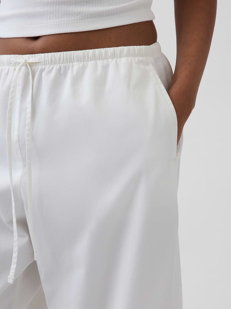 L'image numéro 5 présente Pantalon coupe baril confort en popeline