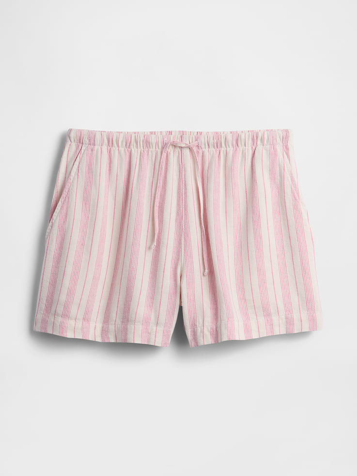 Image number 7 showing, 4" High Rise Pull-On Linen-Blend Shorts
