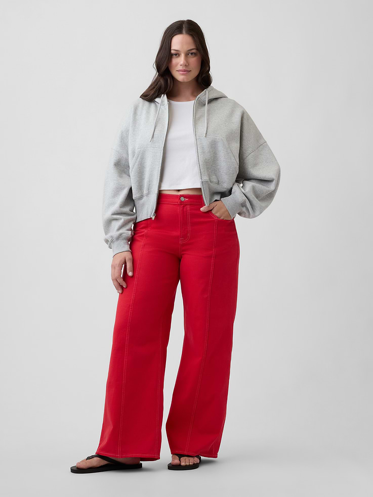 Image 5 of 7, Mid Rise Wide-Leg Jeans