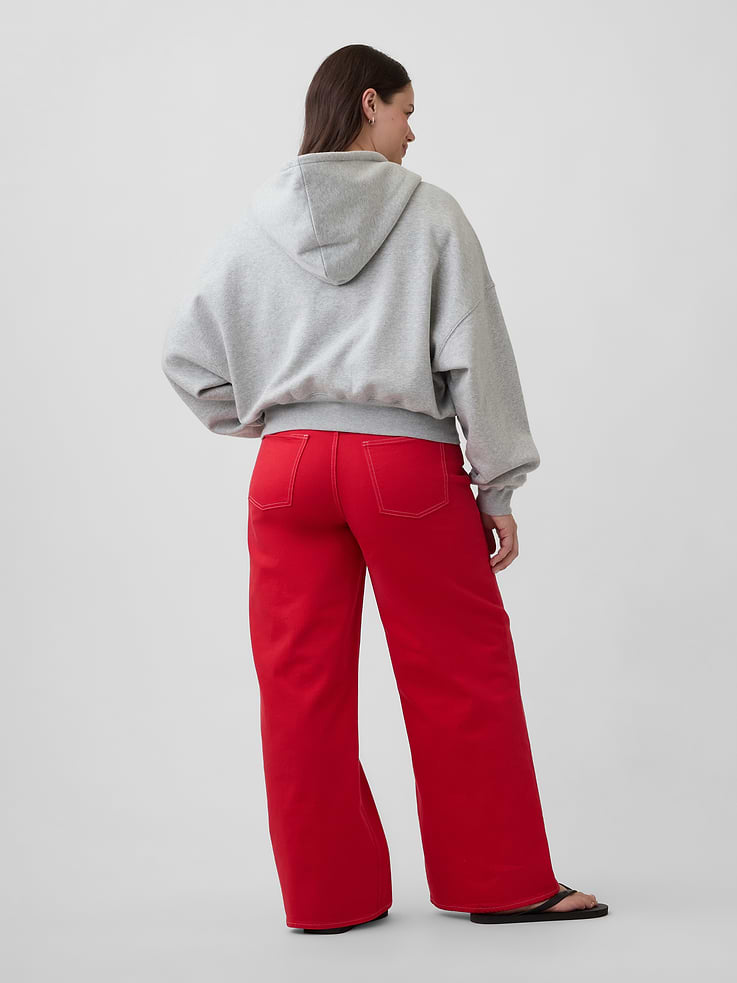 Image 6 of 7, Mid Rise Wide-Leg Jeans