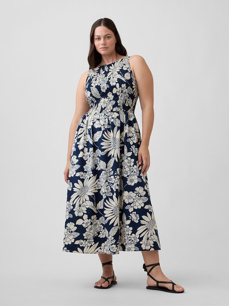Image number 4 showing, Smocked Boatneck Maxi Dress