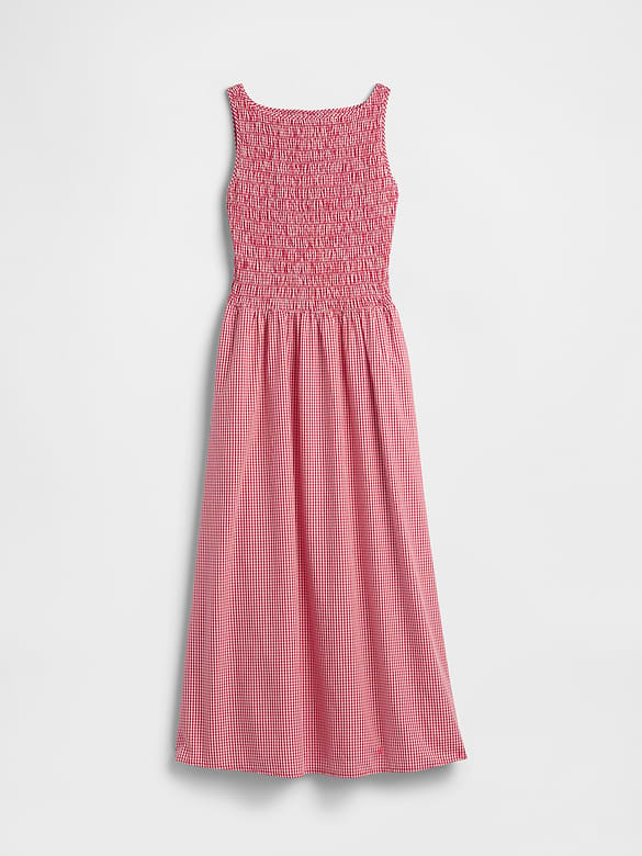 Smocked Boatneck Maxi Dress