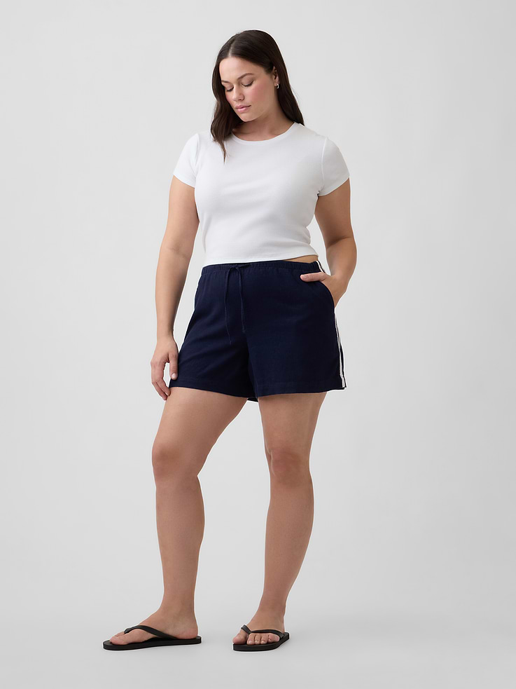 Image number 5 showing, 4" Pull-On Linen-Blend Shorts