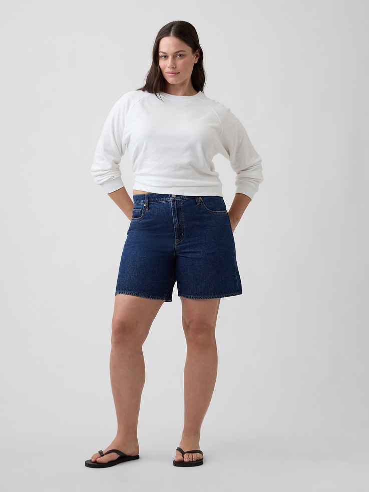 Image number 5 showing, Denim Midi Shorts