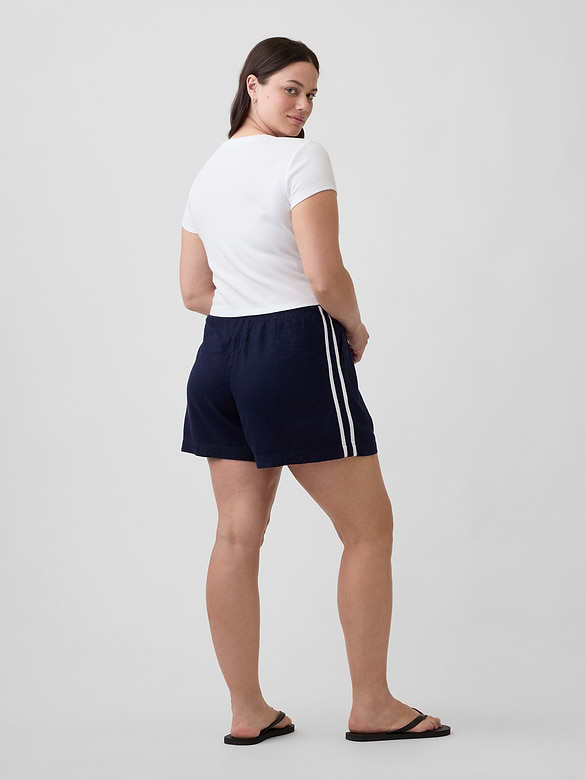 4" Pull-On Linen-Blend Shorts