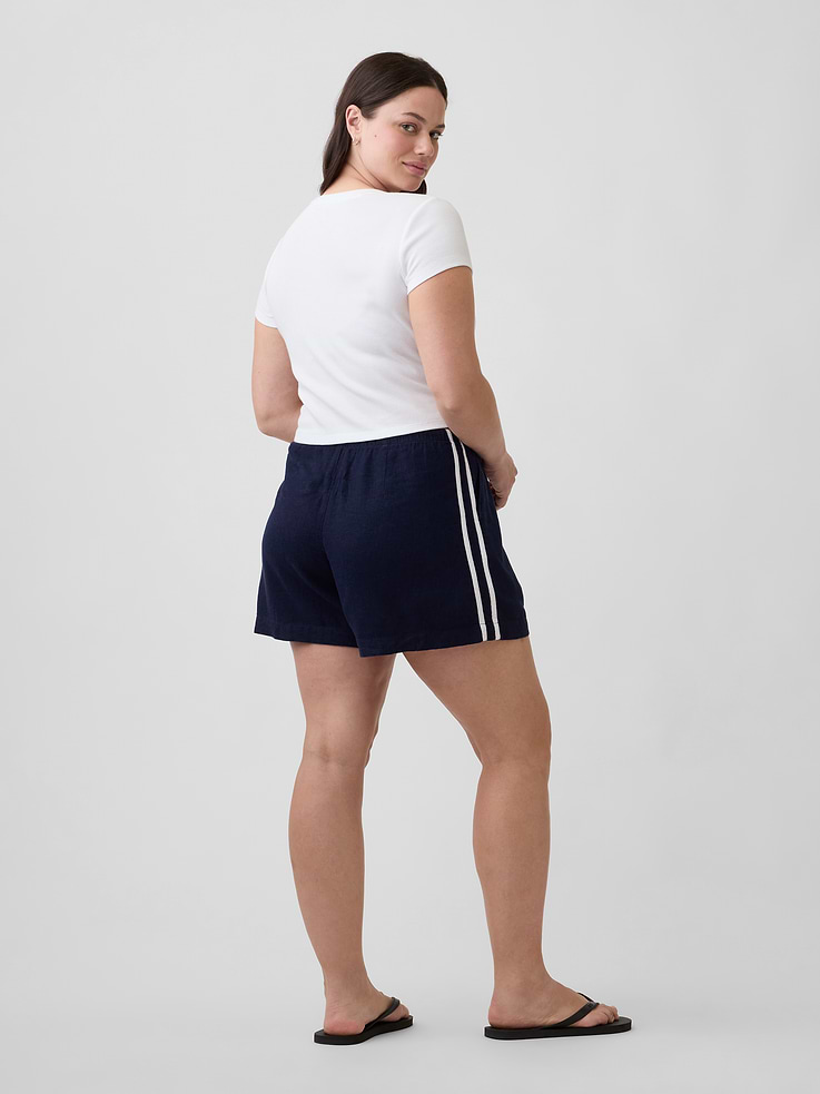 Image number 6 showing, 4" Pull-On Linen-Blend Shorts
