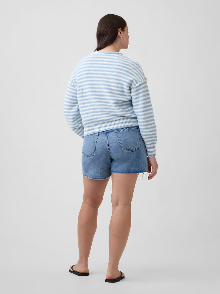 Image number 6 showing, Destructed SuperSoft Denim Midi Shorts