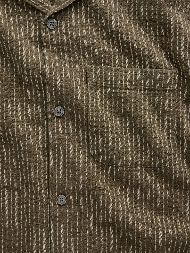 Image number 4 showing, Dobby Stripe Relaxed Straight-Hem Shirt