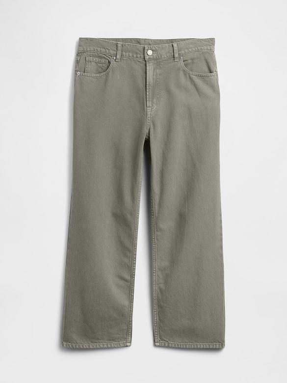 Low Slung Relaxed Straight Crop Jeans