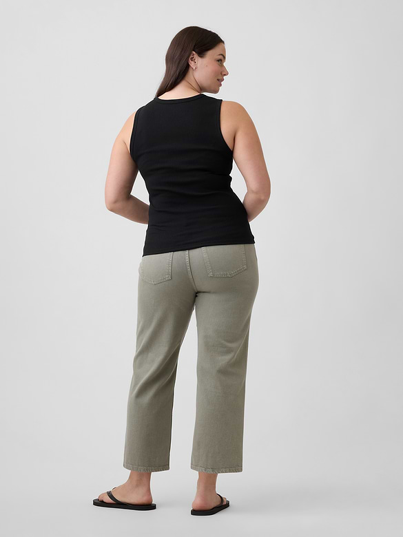 Low Slung Relaxed Straight Crop Jeans