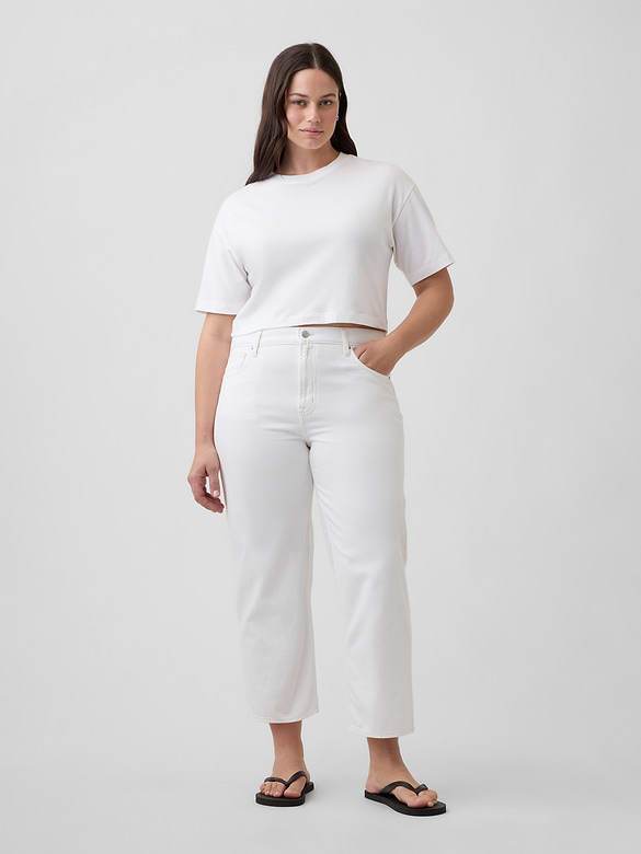 Low Slung Relaxed Straight Crop Jeans