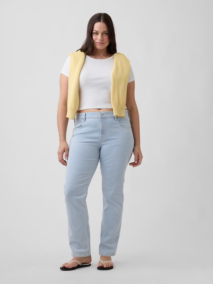 Image number 5 showing, Mid Rise Stripe '90s Slim Straight Jeans