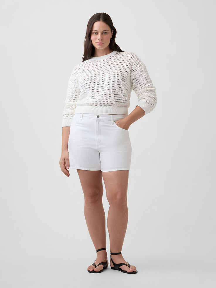 Image number 5 showing, Denim Midi Shorts