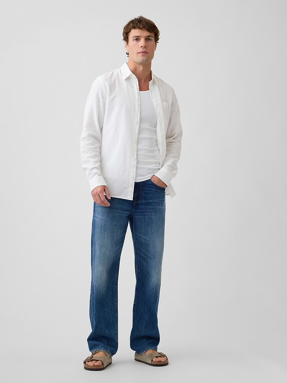 Linen-Blend Shirt in Standard Fit
