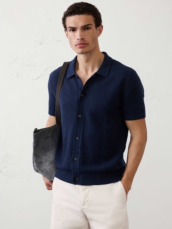 Textured Sweater Polo
