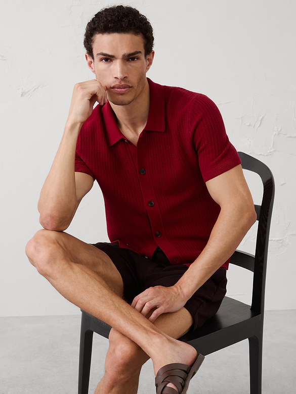Textured Sweater Polo