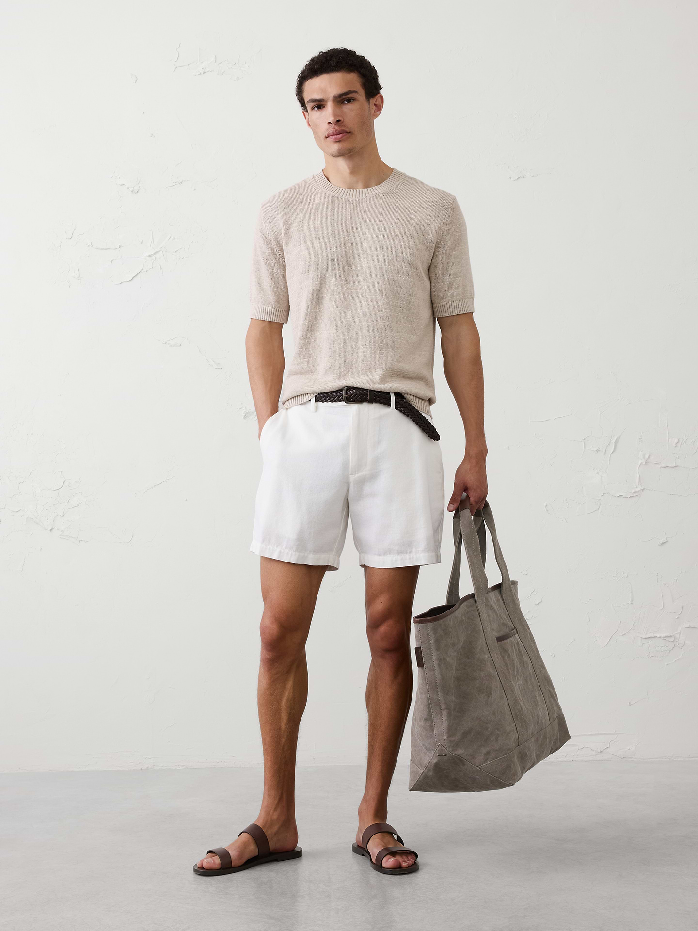 Image number 1 showing, Slubby Cotton Sweater T-Shirt