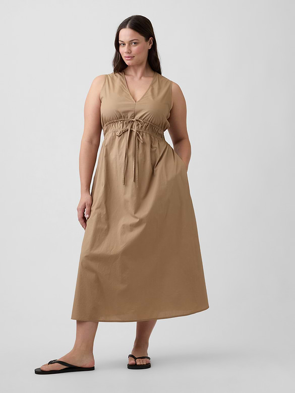 Sleeveless Tie-Front Maxi Dress