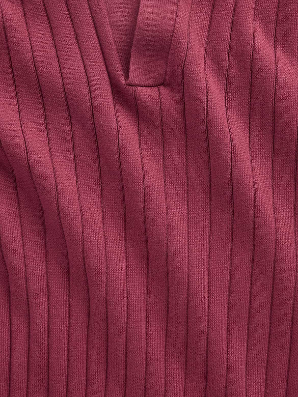 Ribbed Johnny Collar Polo Shirt