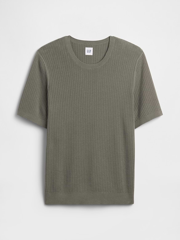 Ribbed Crewneck Sweater T-Shirt