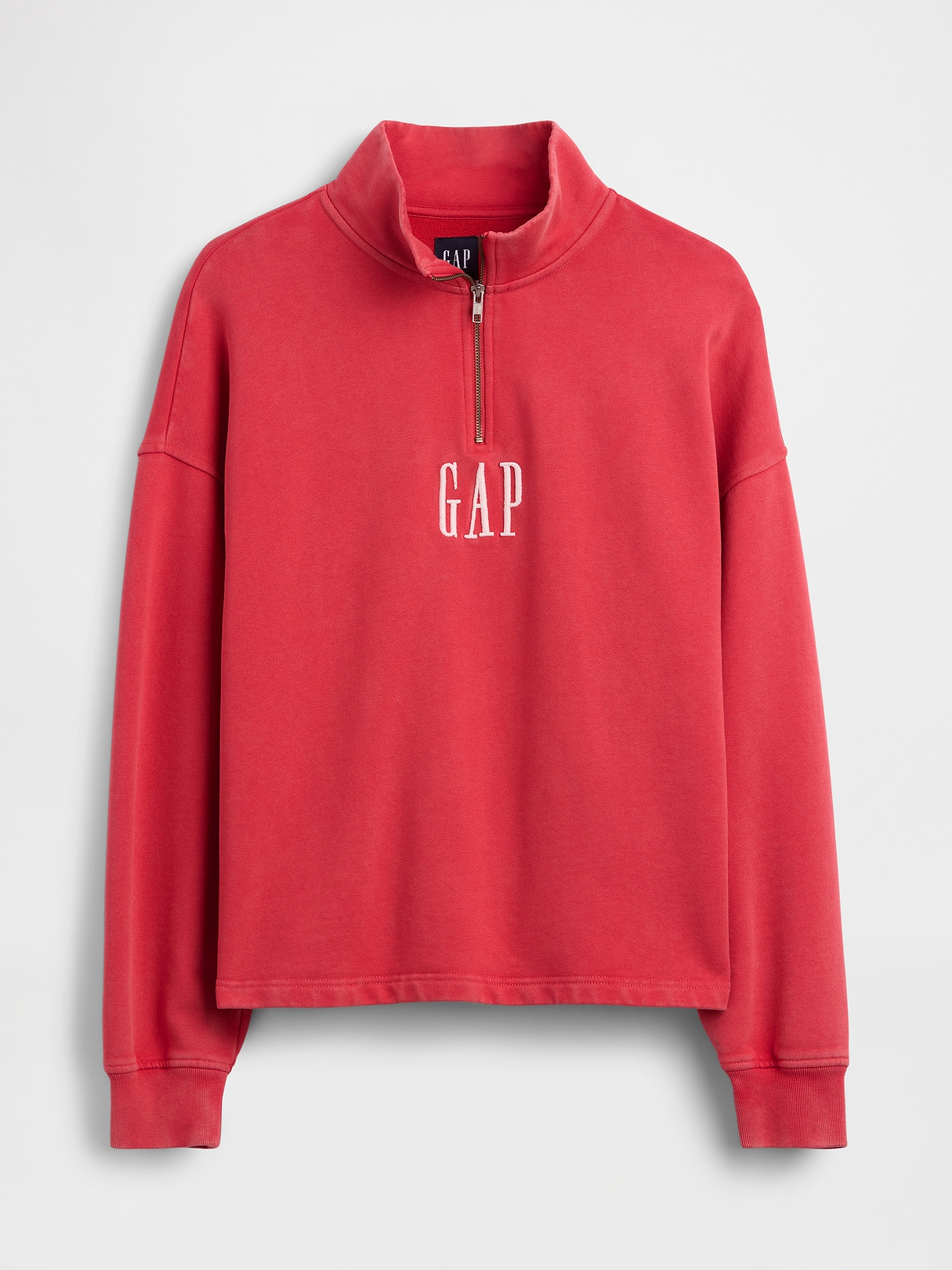 Heavyweight Oversized Logo Quarter-Zip Pullover | Gap