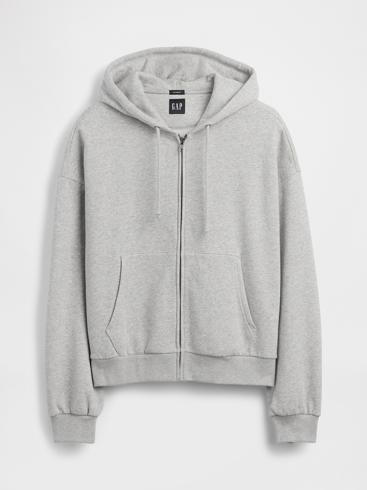 VintageSoft Oversized Crop Zip Hoodie | Gap