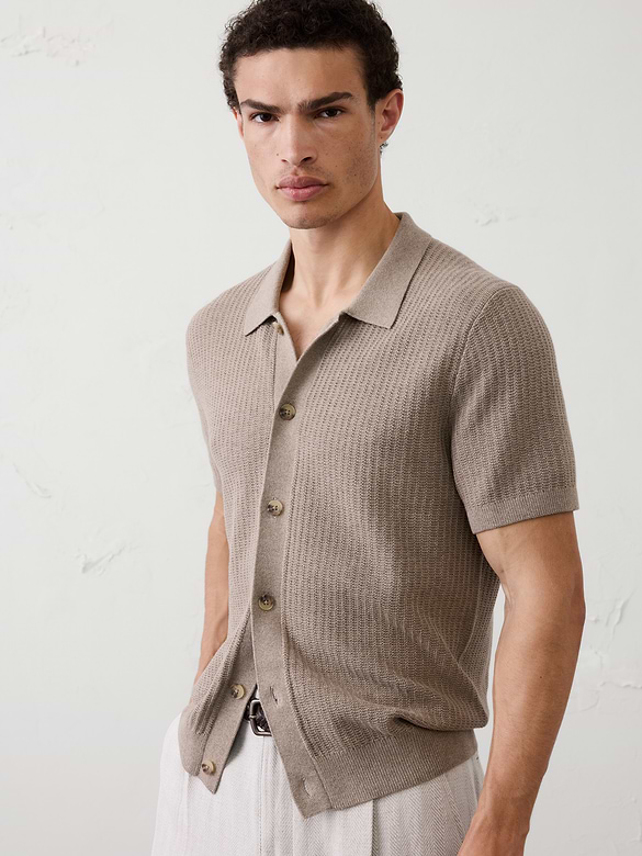 Textured Sweater Polo