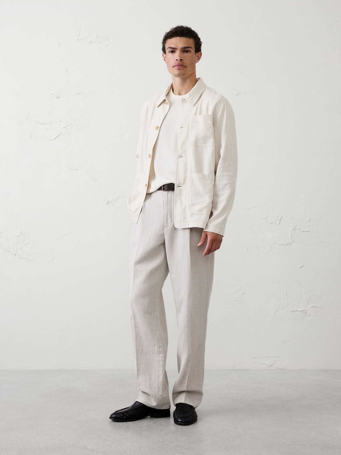 Image number 1 showing, Relaxed-Fit Wide-Leg Linen-Blend Pant