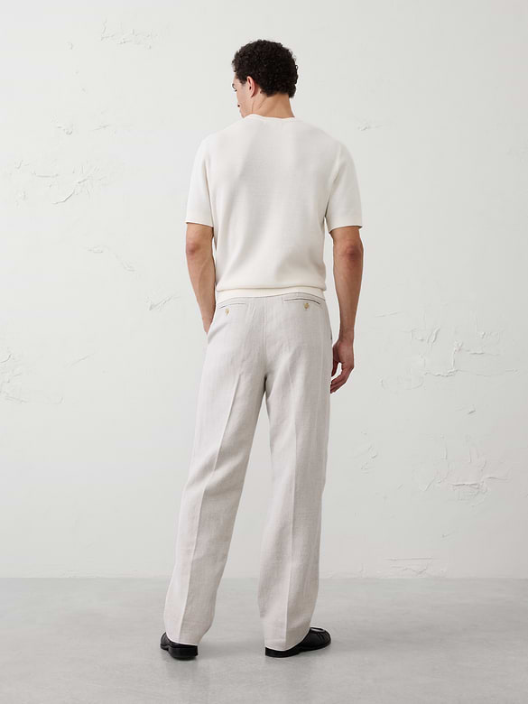 Relaxed-Fit Wide-Leg Linen-Blend Pant