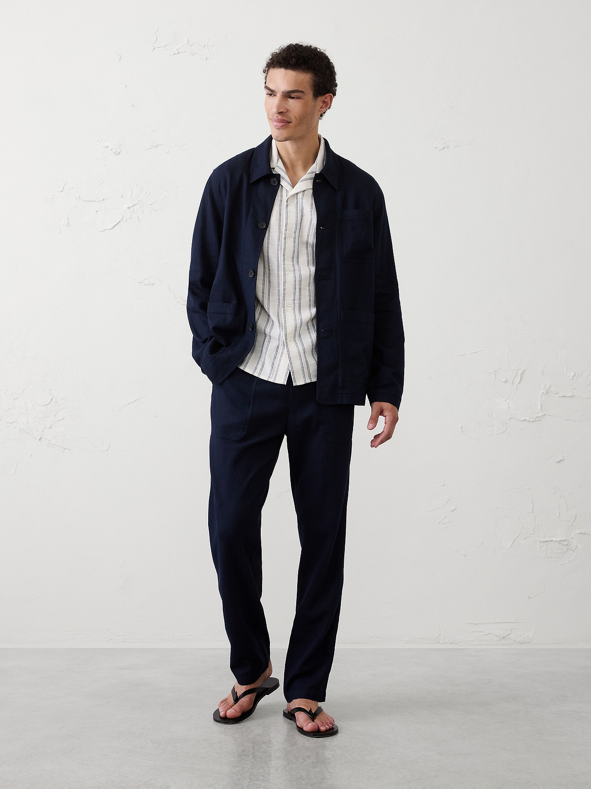 Linen-Blend Chore Jacket | Banana Republic Factory