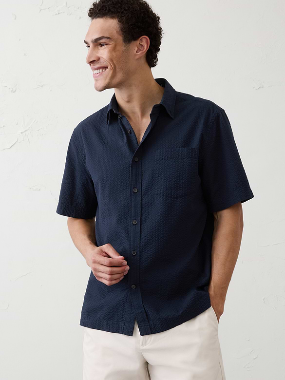Standard-Fit Seersucker Shirt