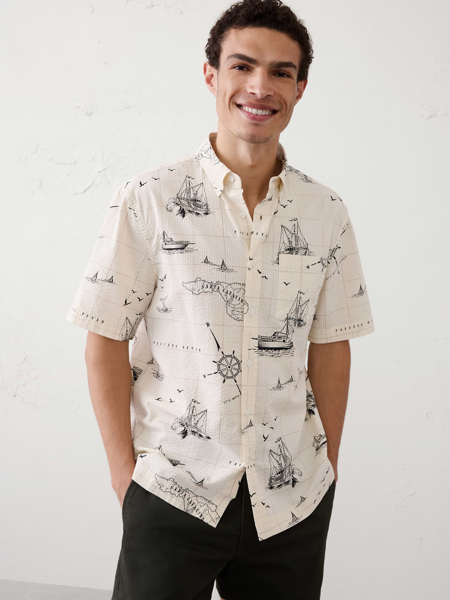 Image number 1 showing, Standard-Fit Seersucker Shirt