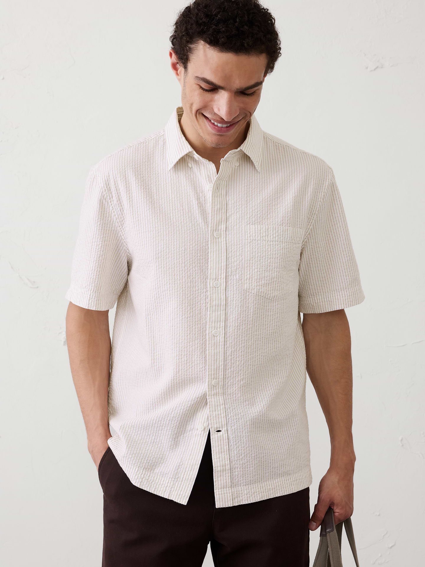 Image number 1 showing, Standard-Fit Seersucker Shirt