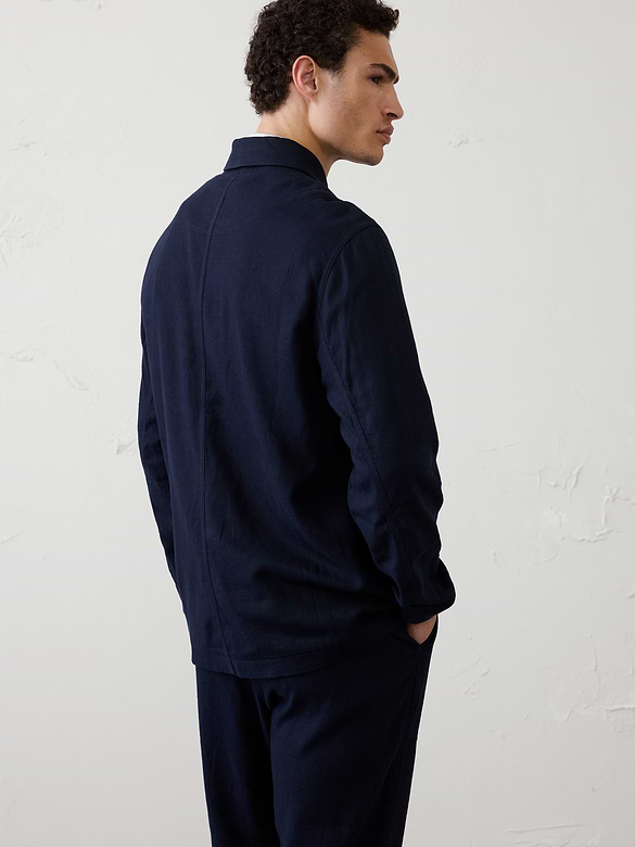Linen-Blend Chore Jacket