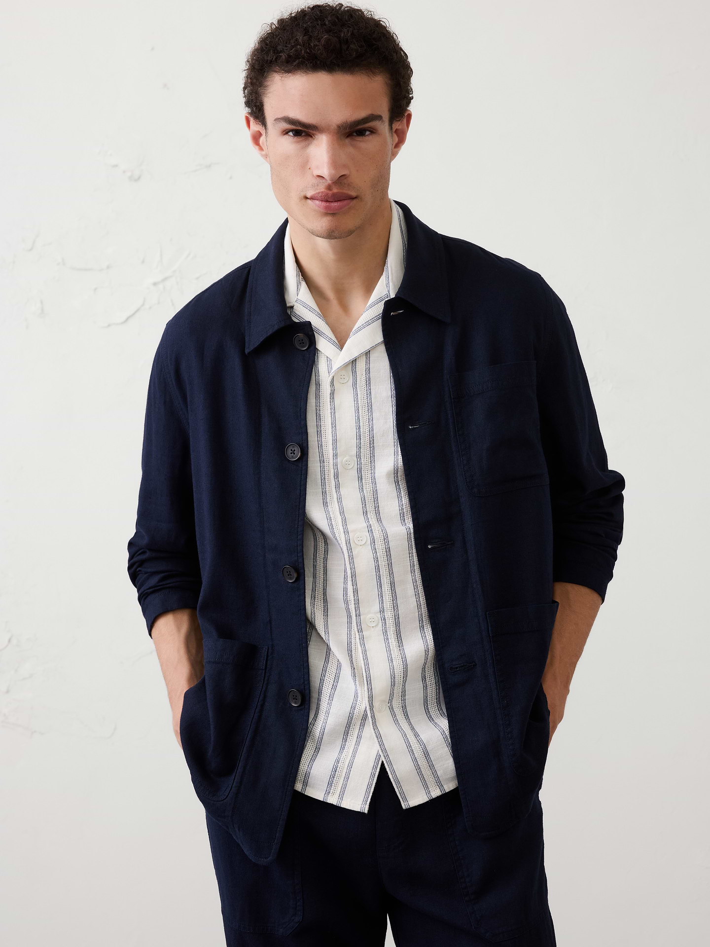 Image number 6 showing, Linen-Blend Chore Jacket