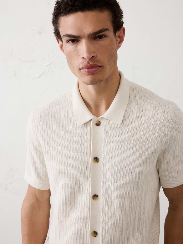 Textured Sweater Polo