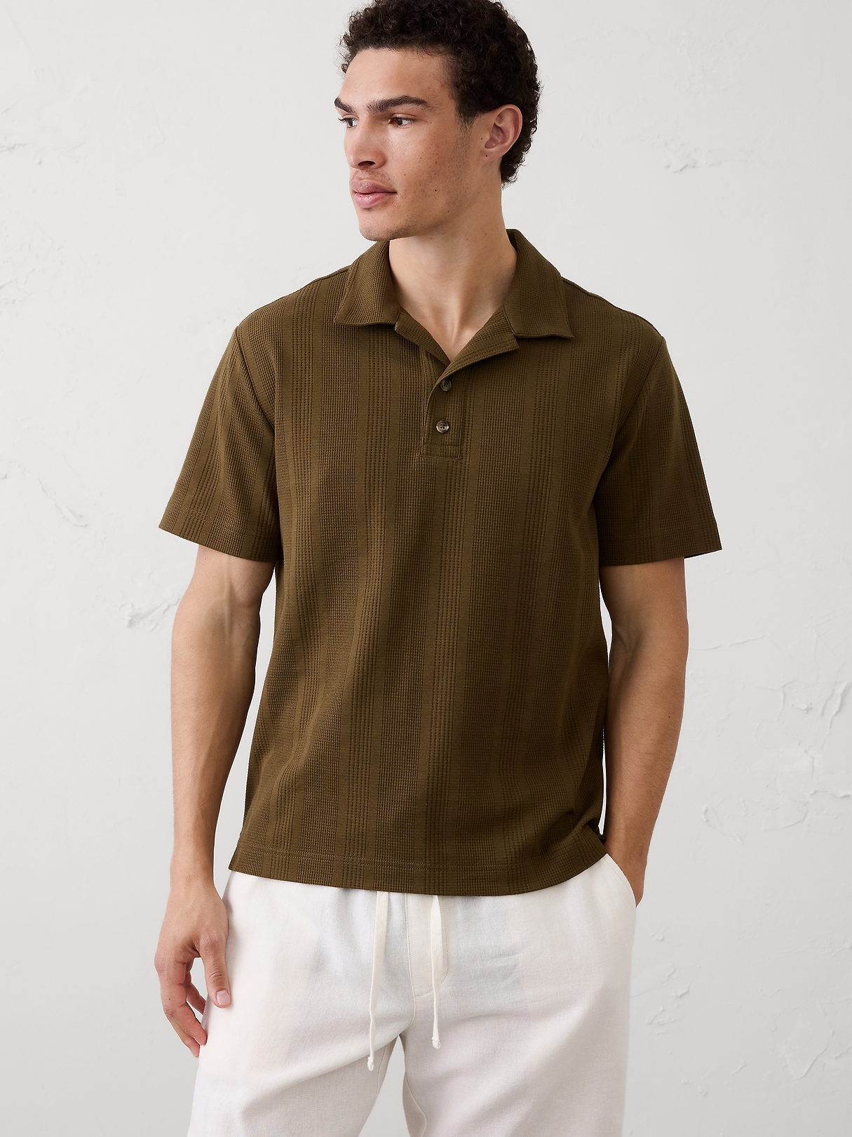 Standard-Fit Textured Polo | Banana Republic Factory