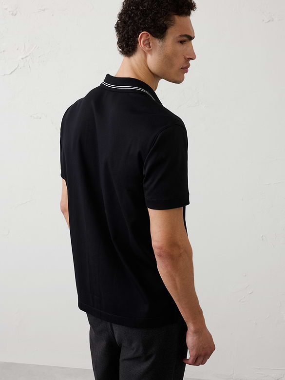 Standard-Fit Luxe Touch Button-Down Polo