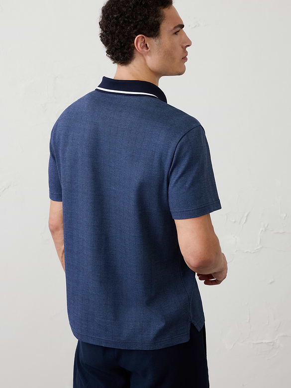 Standard-Fit Luxe Touch Johnny-Collar Polo
