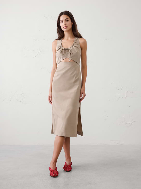 Cinched Cutout Midi Dress