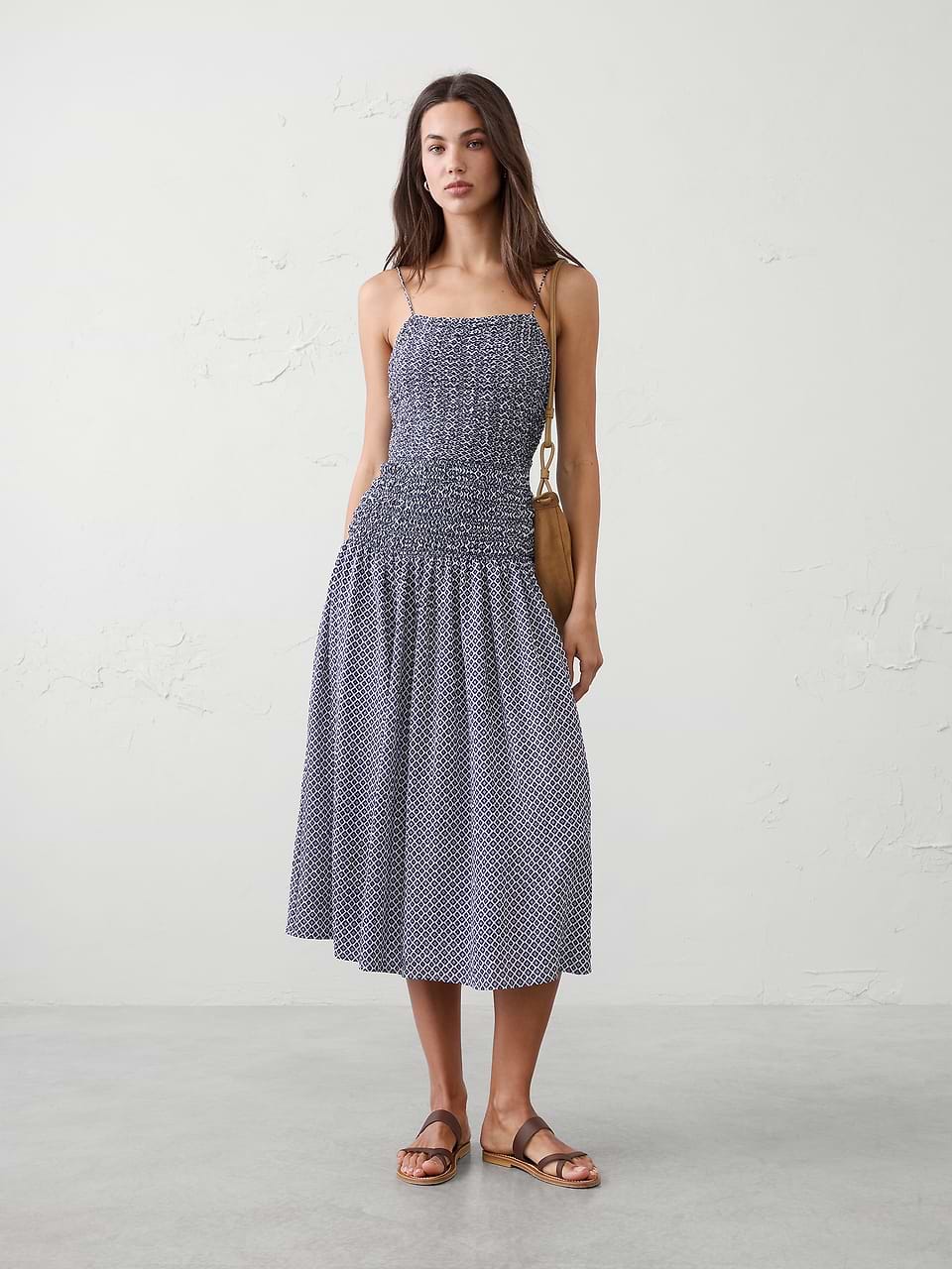 Smocked Strappy Maxi Dress