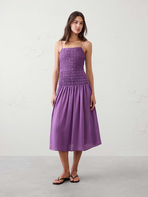Smocked Strappy Maxi Dress