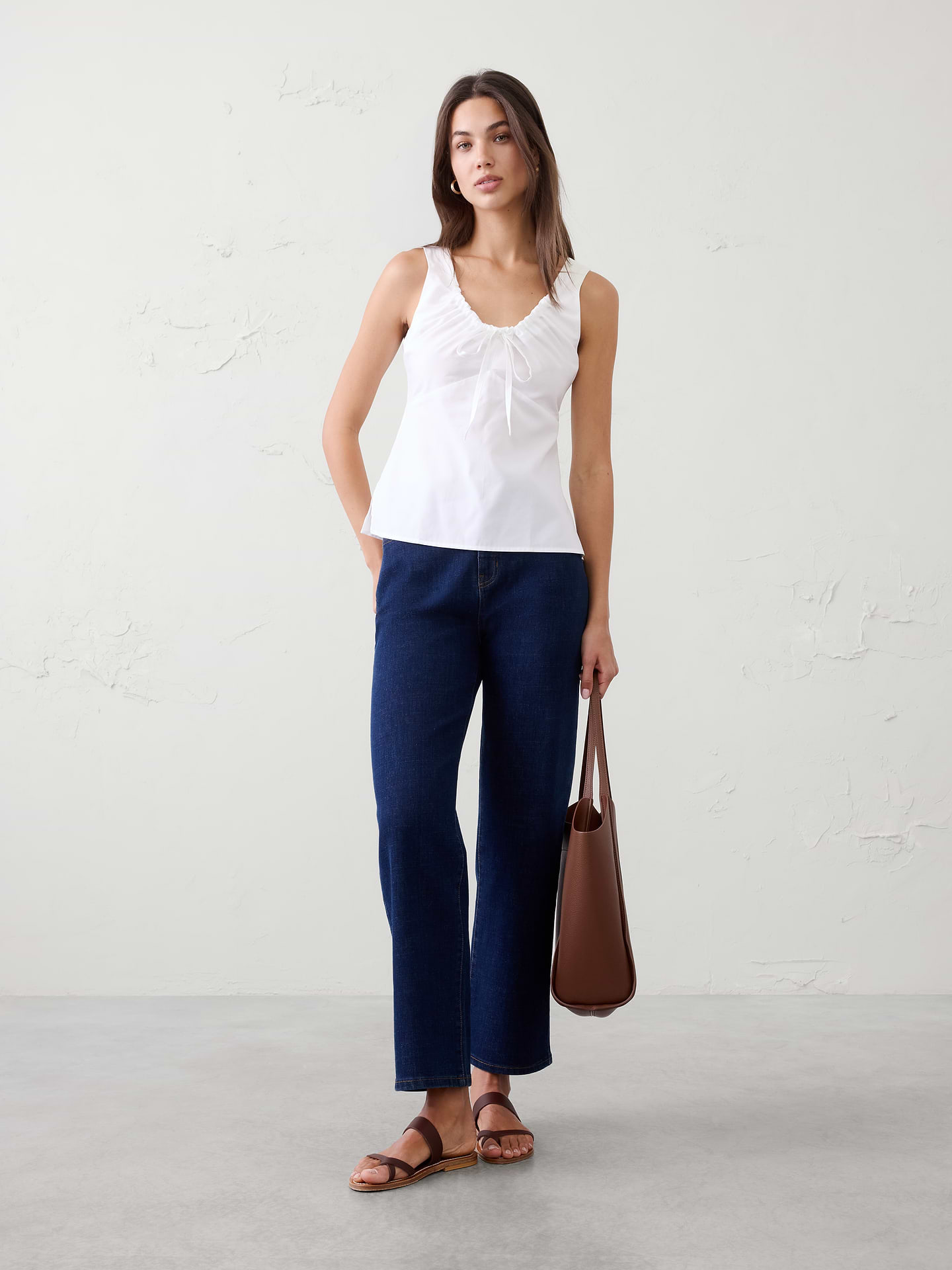 Image number 1 showing, Cinched Neck-Tie Top