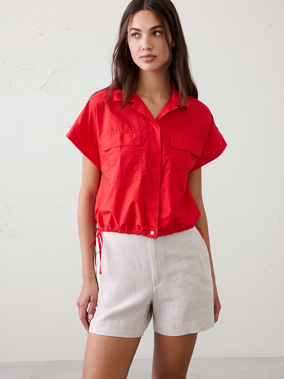 Drawstring-Hem Shirt