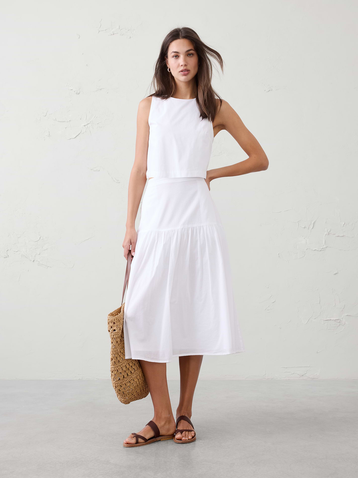 Image number 1 showing, Tier Voile Midi Skirt
