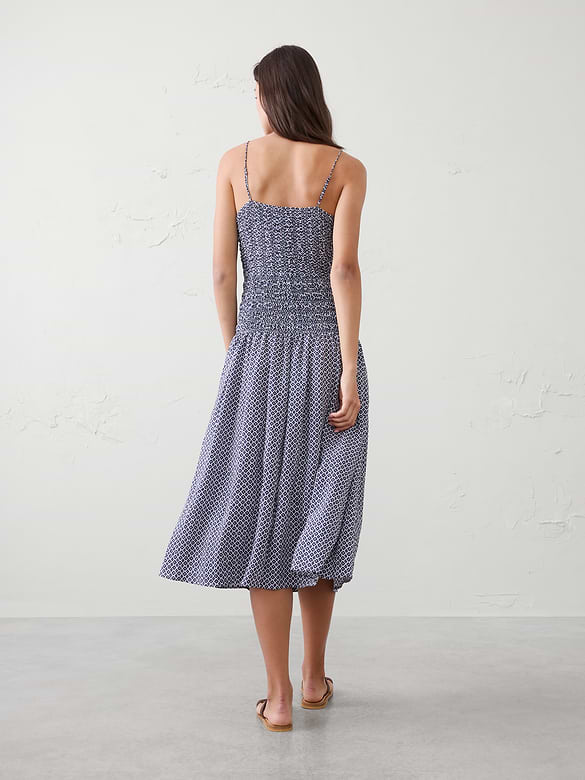 Smocked Strappy Maxi Dress