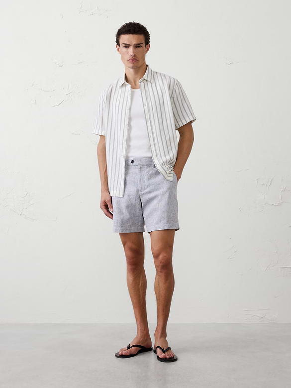 Standard-Fit 7" Linen-Blend Short