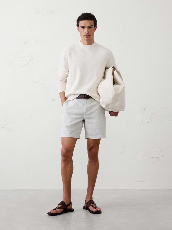 Standard-Fit 7" Linen-Blend Short