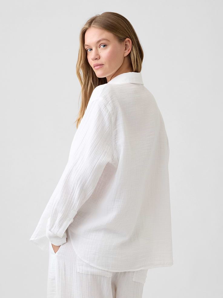 Image number 2 showing, Oversized Shirt in Gauze